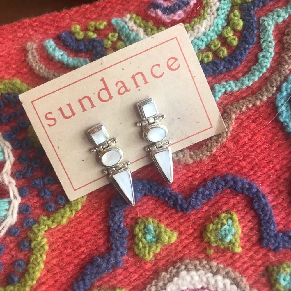 Sundance sterling silver and moonstone earrings